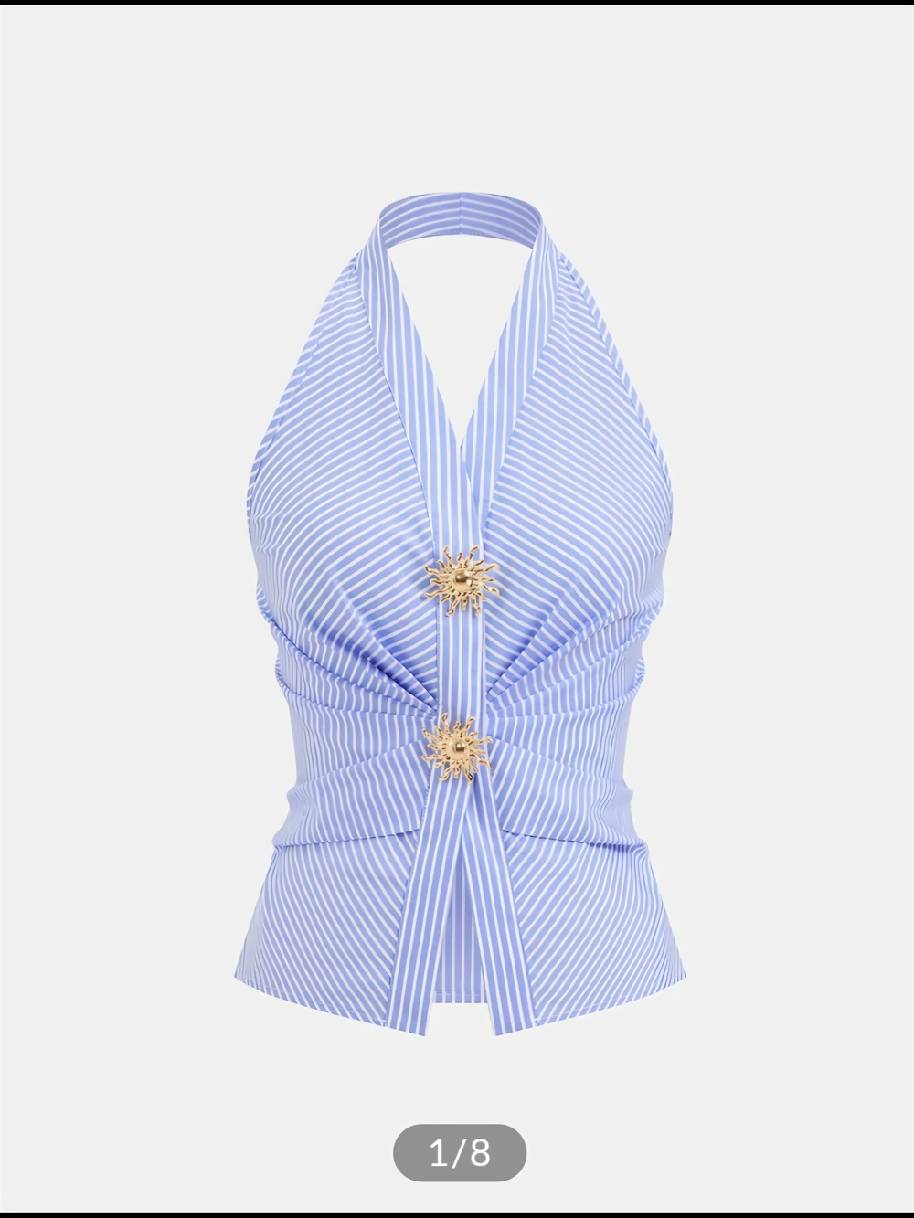 95% Cotton Blend Striped Halter Top